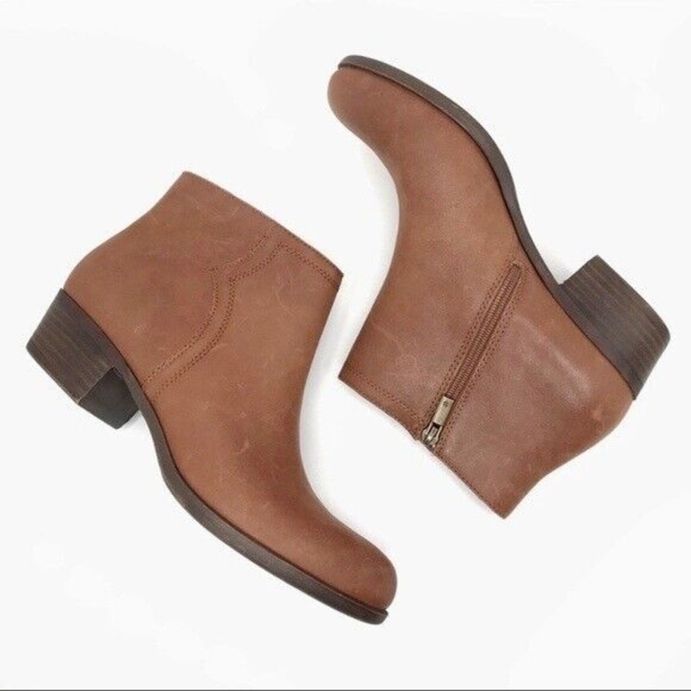 Lucky Brand Women's Size 7, 7.5 Brown LP-Balexa Leather Ankle Booties Boots NEW
